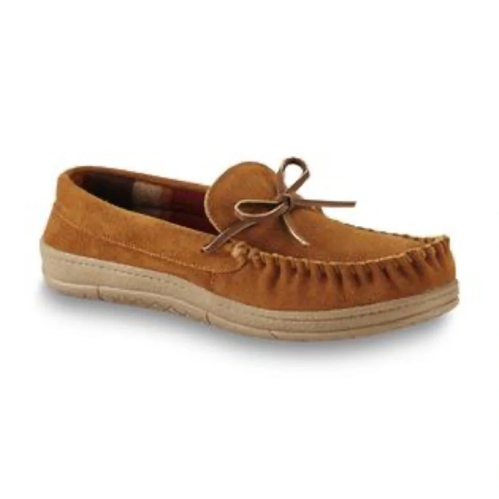 Men's Jordan Suede Leather Trapper Moccasin Slipper - Tan - Picture 1 of 4